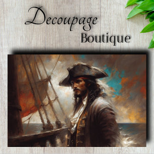 Sea Captain Portrait Decoupage Tissue Paper
