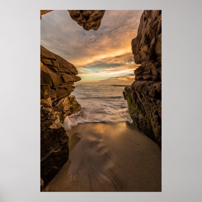 Sea cave at Windansea Beach Poster (Front)