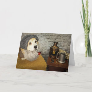Sea Chanty Corgi birthday greeting card