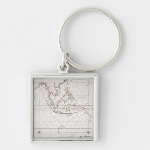 Sea chart East of India Indonesia Keychain