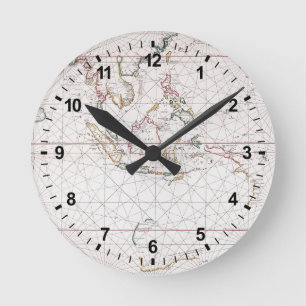 Sea chart East of India   Indonesia Round Clock