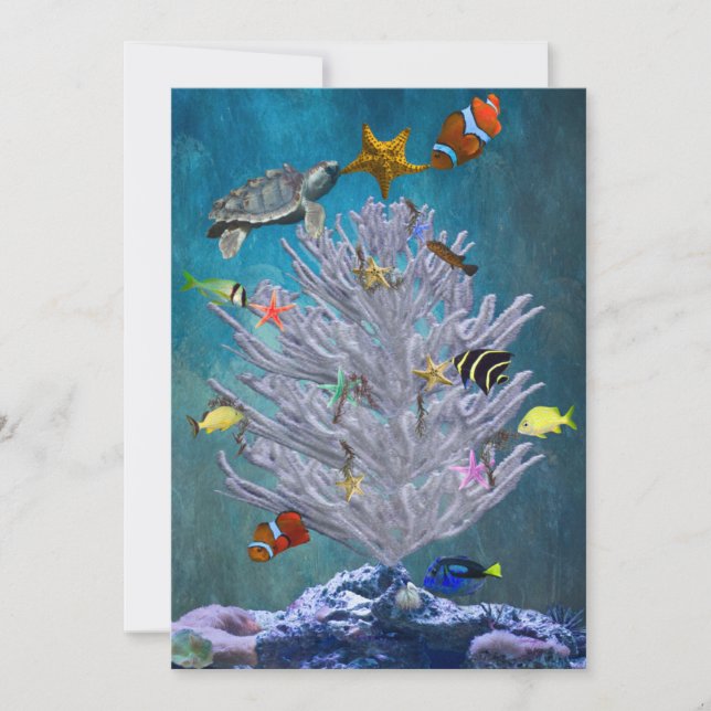 Sea Christmas Tree Holiday Card (Front)