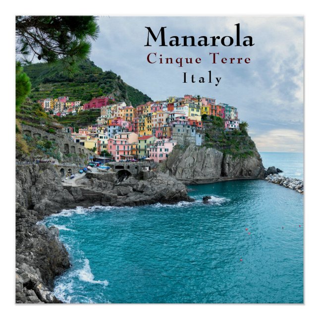 Sea Coast Cinque Terre Manarola Italy  Poster (Front)