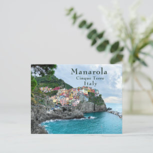 Sea Coast Cinque Terre Manarola Riomaggiore Italy Postcard