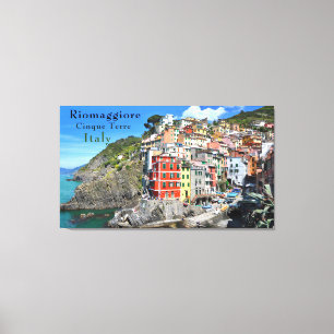 Sea Coast Cinque Terre Riomaggiore Italy Canvas Print