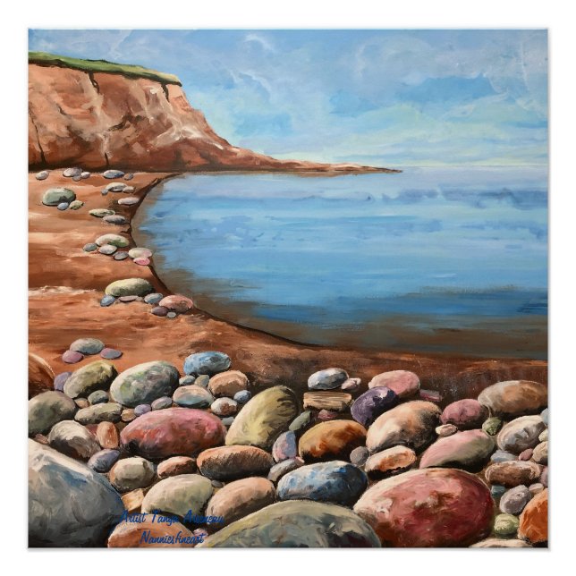 Sea Coast Original Hand Painted Art Poster (Front)