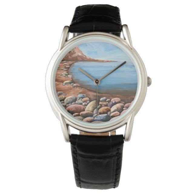 Sea Coast Original Hand Painted Art Watch (Front)