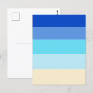 Sea ColorsStripes Pattern Postcard