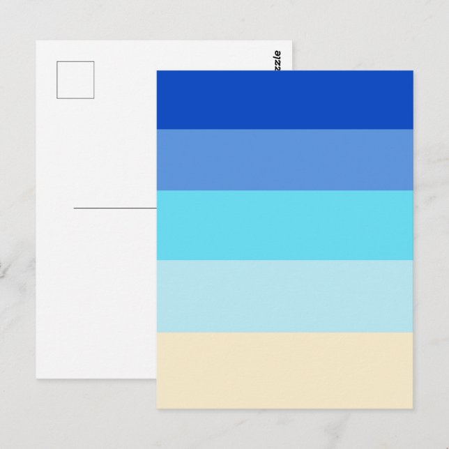 Sea ColorsStripes Pattern Postcard (Front/Back)