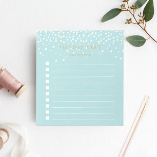 Sea Confetti Dots Personalized To-Do List Notepad