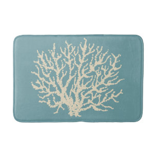 Sea Coral Nautical Bath Mat Bathroom Rug Decor