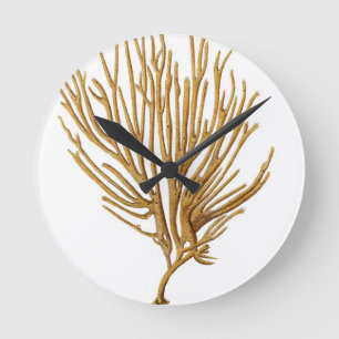 Sea Coral No. 12 Beach coastal nautical themed Round Clock