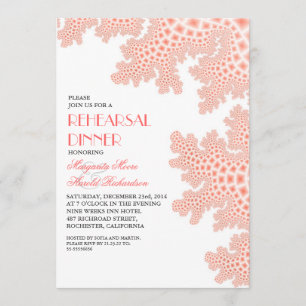 Sea Coral Pink Rehearsal Dinner Invitation