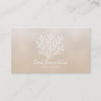 Sea Coral Silhouette | Lt Sand Pearl Business Card
