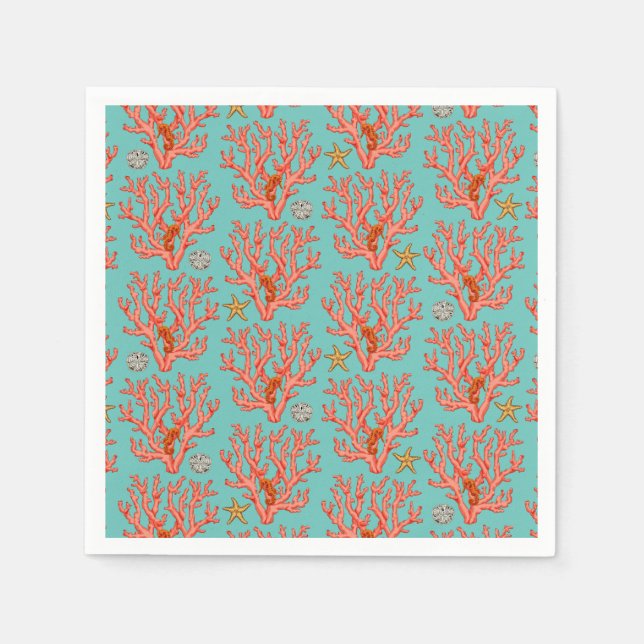 Sea coral with sea creatures  napkin (Front)