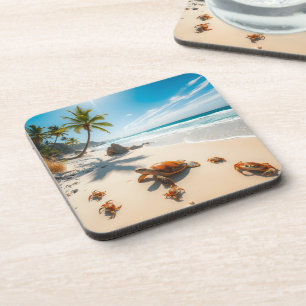 Sea  Crabs on Tropical Beach – Serene Ocea Coaster