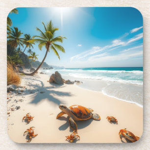 Sea  Crabs on Tropical Beach – Serene Ocea Coaster