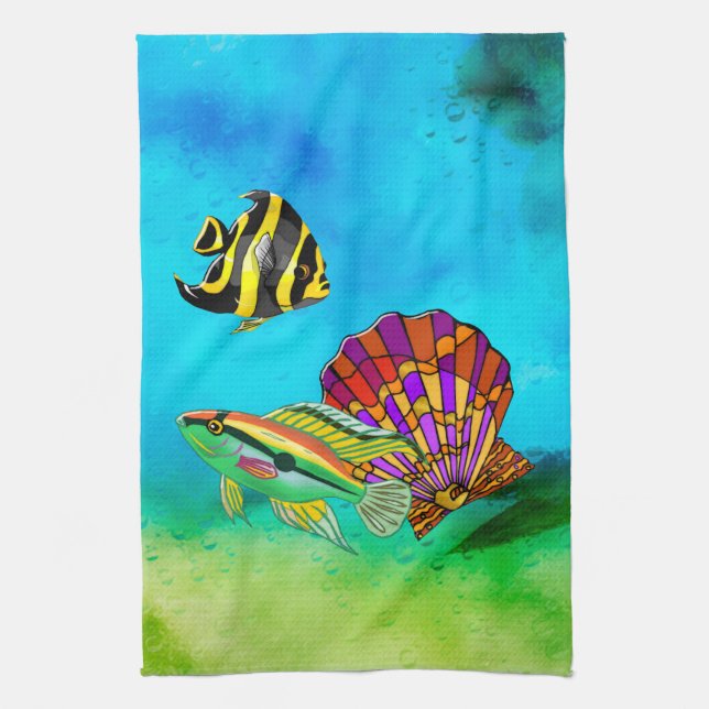 Sea Creations Mixed Media Kitchen Towel (Vertical)
