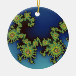 Sea Creature Christmas fractal Ceramic Ornament