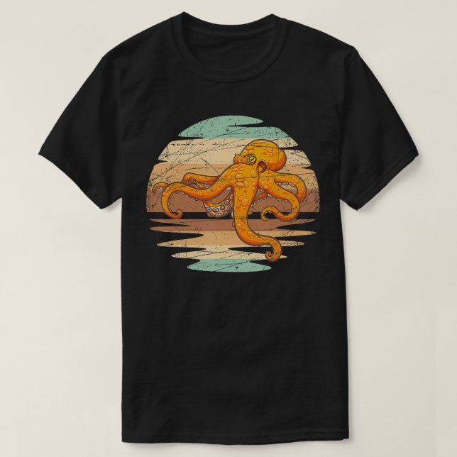Sea Creature Kraken Octopus  T-Shirt (Design Front)