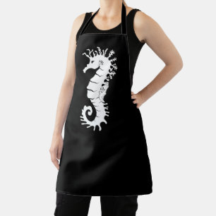 Sea Creature Silhouette - Seahorses Apron