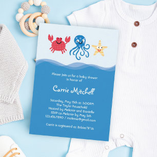 Sea Creatures Baby Shower Invitation