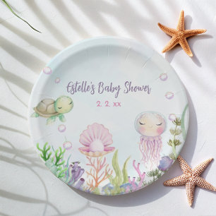 Sea Creatures Baby Shower Plates