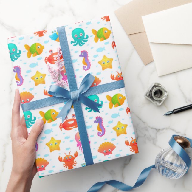 Sea Creatures Birthday Party Baby Shower Wrapping Paper (Gifting)