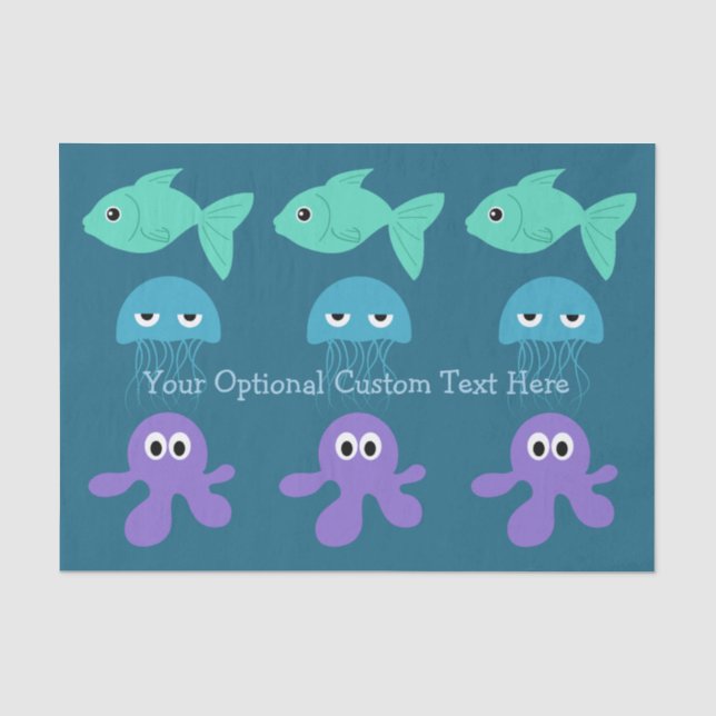 Sea Creatures custom tissue paper (Front)