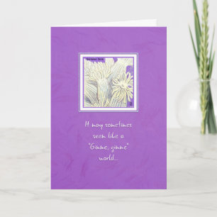 Sea Creatures Goniopora Coral on Lilac Card