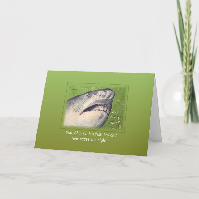 Sea Creatures "Is it Friday again?" Lent Card (Front)