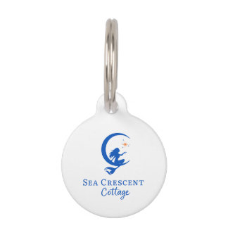 Sea Crescent cottage keychain, bag charm Pet Tag