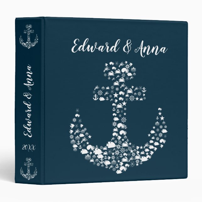 Sea Critters Anchor Nautical / Coastal Binder (Front/Spine)