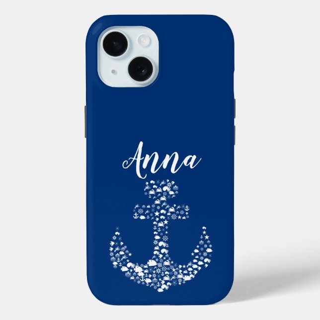 Sea Critters Anchor Nautical / Coastal Case-Mate iPhone Case (Back)