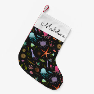 Sea Critters Pattern   Add Your Name Small Christmas Stocking
