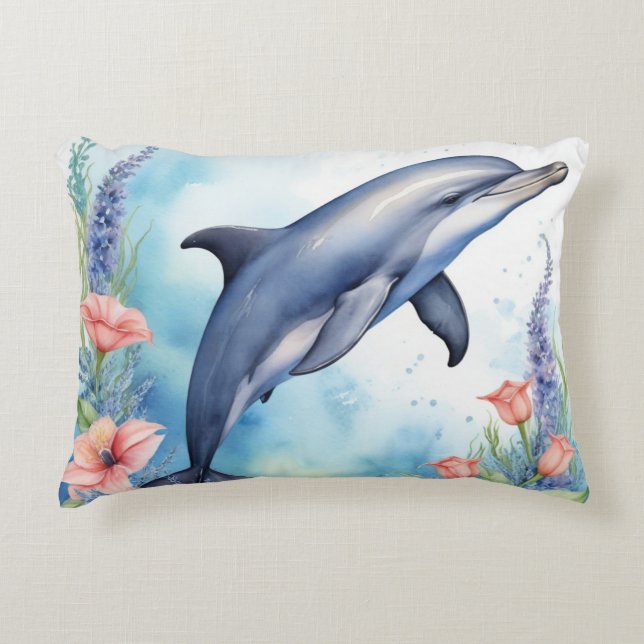 Sea Dolphin Accent Pillow (Front)
