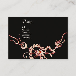 SEA DRAGON 2.black and white red Business Card