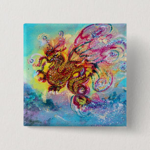 SEA DRAGON 2 INCH SQUARE BUTTON