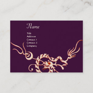 SEA DRAGON 2 MONOGRAM red purple white Business Card