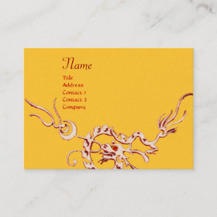 SEA DRAGON 2 MONOGRAM yellow red black and white Business Card