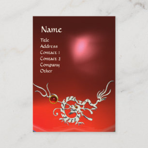 SEA DRAGON 2 RUBY MONOGRAM blue white red Business Card