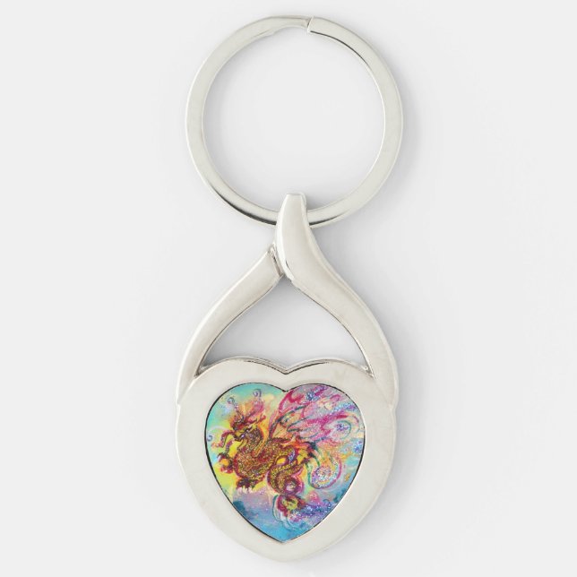 SEA DRAGON Heart Keychain (Front)