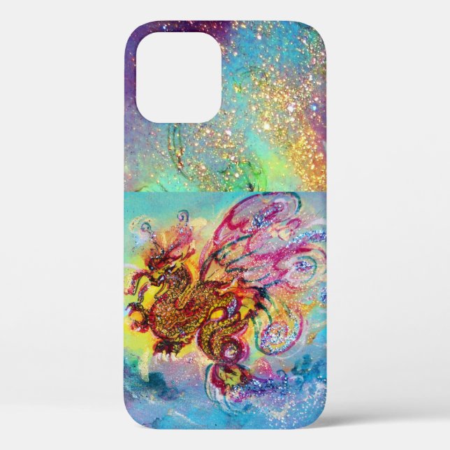 SEA DRAGON IN GOLD BLUE SPARKLES Case-Mate iPhone CASE (Back)