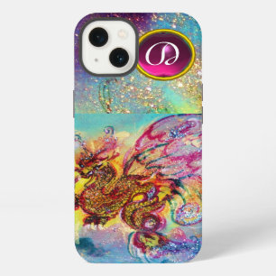 SEA DRAGON PINK PURPLE GEM STONE MONOGRAM iPhone 13 CASE