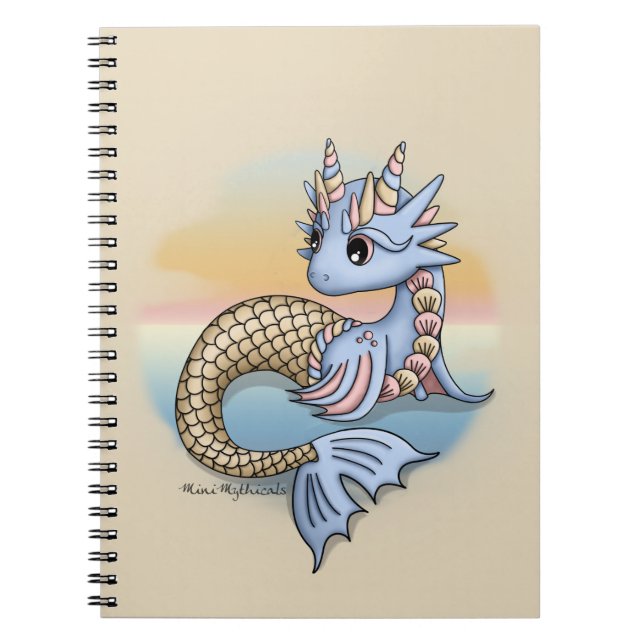 Sea Dragon Sunset Spiral Notebook (Front)