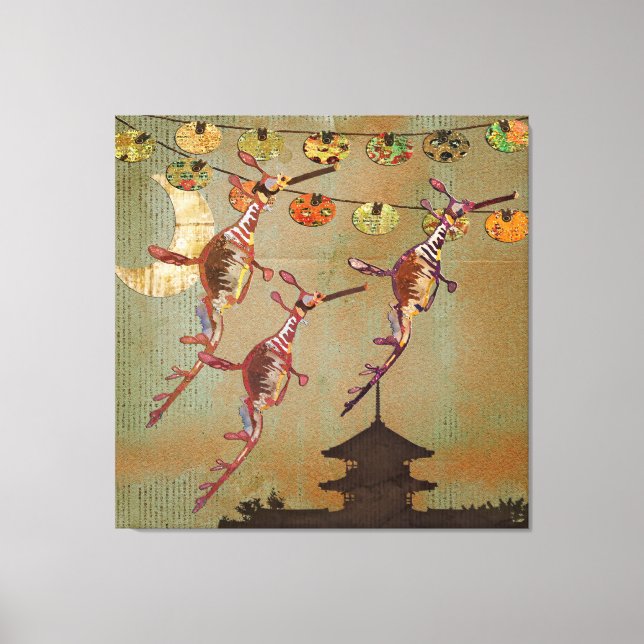 Sea Dragons Moonlight Journey Canvas Print (Front)