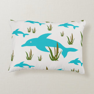 Sea Dream unique turquoise dolphin ocean themed Accent Pillow