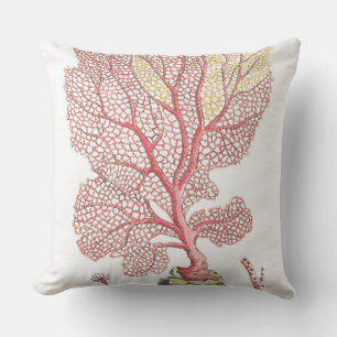 Sea Fan Illustration Throw Pillow