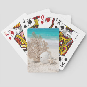 Sea Fan With Sand Dollar and Starfish Playing Cards