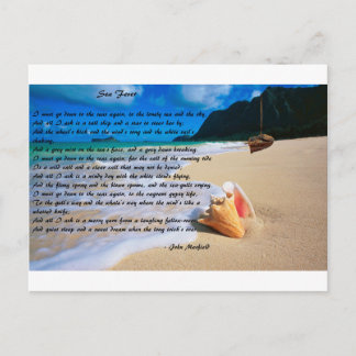 Sea Fever by: John Masefield Postcard